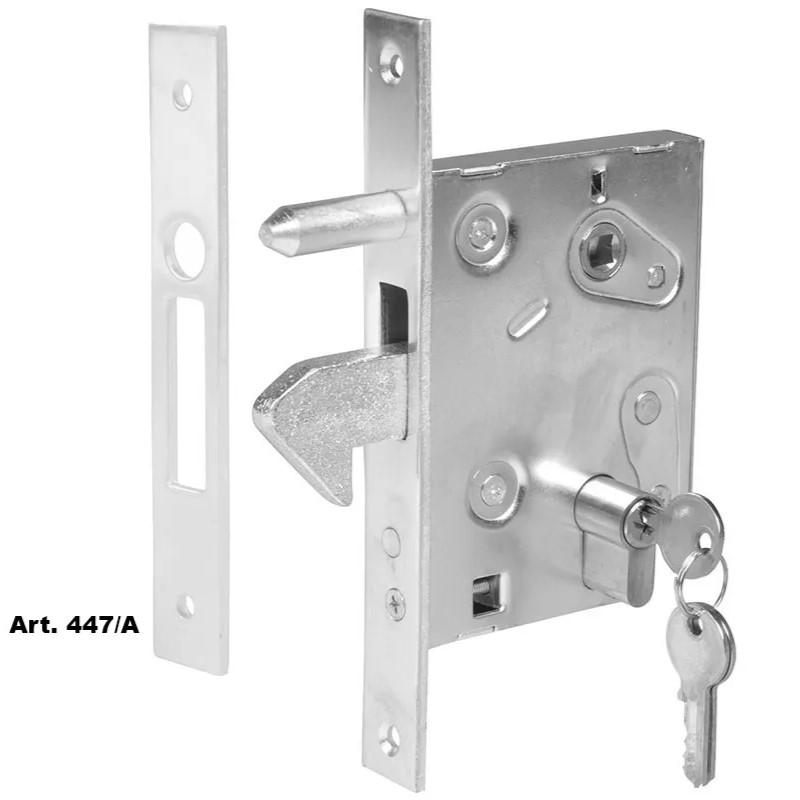 Serrure de porte coulissante -clef-lockset caché avec des clés